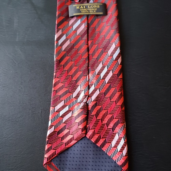 Men's 100% silk hand-made tie - Picture 2 of 2